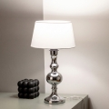 BRILAGI - Galda lampa CERIA 1xE27/60W/230V Ø 25 cm spīdīgs hroms/balta