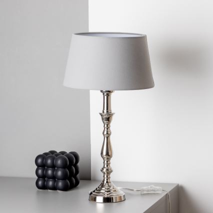 Brilagi - Galda lampa CERIA 1xE27/60W/230V Ø 25 cm spīdīgs hroms/pelēks