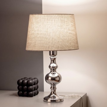 BRILAGI - Galda lampa CERIA 1xE27/60W/230V Ø 30 cm spīdīgs hroms/pelēka