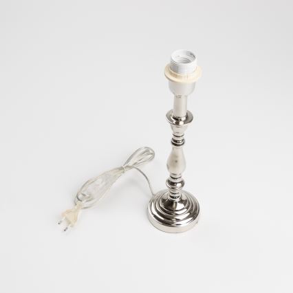 Brilagi - Galda lampa CERIA 1xE27/60W/230V Ø 30 cm spīdīgs hroms/pelēks