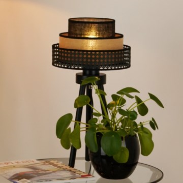 Brilagi - Galda lampa DAKOTA LUNETA 1xE27/15W/230V melna/bēša