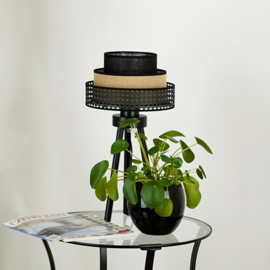 Brilagi - Galda lampa DAKOTA LUNETA 1xE27/15W/230V melna/bēša