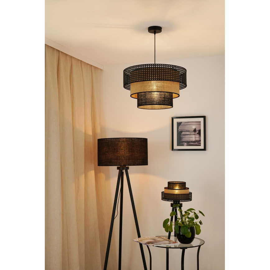 Brilagi - Galda lampa DAKOTA LUNETA 1xE27/15W/230V melna/bēša