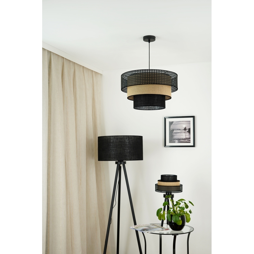 Brilagi - Galda lampa DAKOTA LUNETA 1xE27/15W/230V melna/bēša