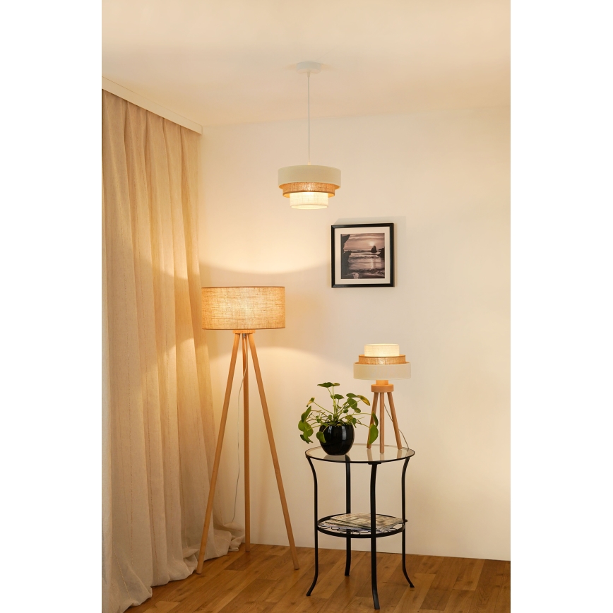Brilagi - Galda lampa DENVER LUNETA 1xE27/15W/230V bēša/brūna/krēmkrāsa