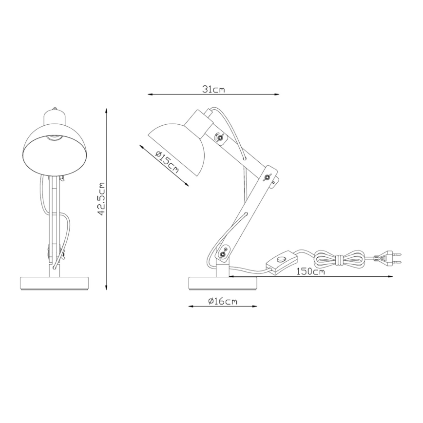 Brilagi - Galda lampa FOCUS 1xE27/40W/230V balta