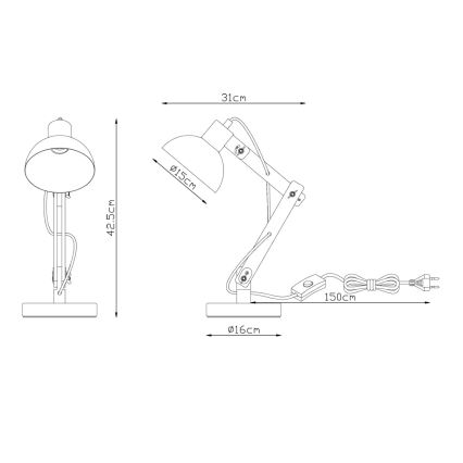Brilagi - Galda lampa FOCUS 1xE27/40W/230V pelēka