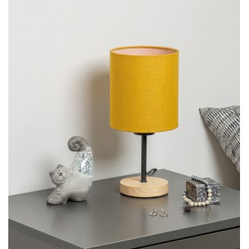 Brilagi - Galda lampa NUBILA WOOD 1xE27/25W/230V ozolkoka/melna/dzeltena