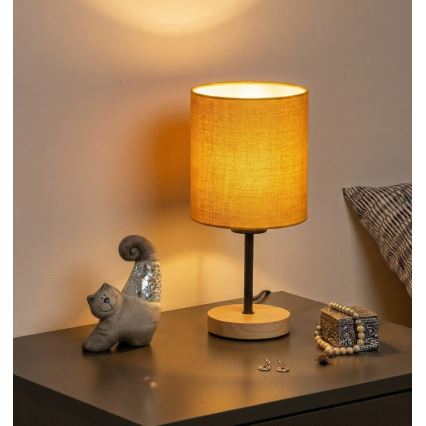 Brilagi - Galda lampa NUBILA WOOD 1xE27/25W/230V ozolkoka/melna/dzeltena