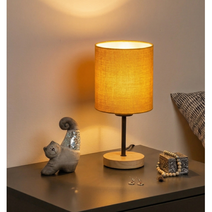 Brilagi - Galda lampa NUBILA WOOD 1xE27/25W/230V ozolkoka/melna/dzeltena