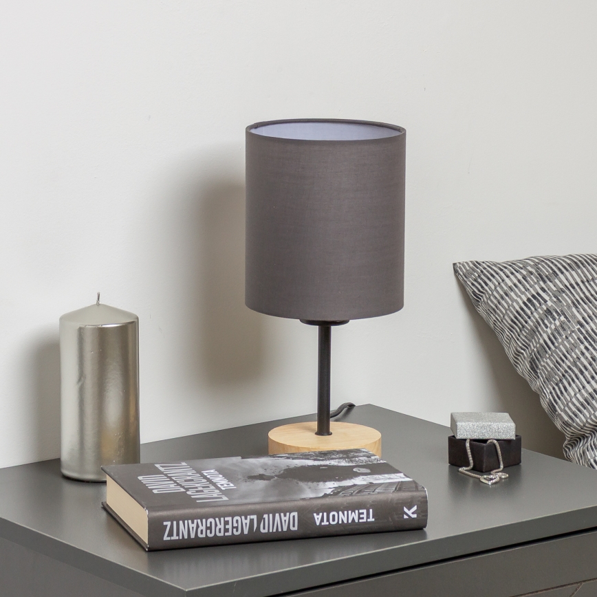 Brilagi - Galda lampa NUBILA WOOD 1xE27/25W/230V ozols/antracīta