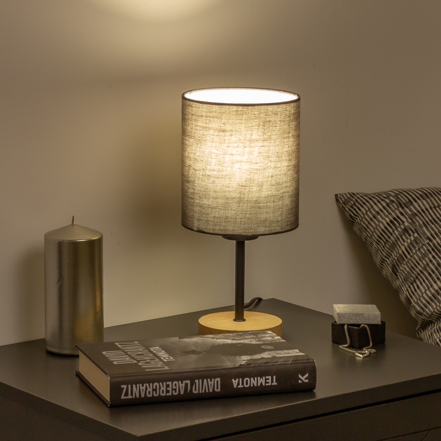 Brilagi - Galda lampa NUBILA WOOD 1xE27/25W/230V ozols/antracīta