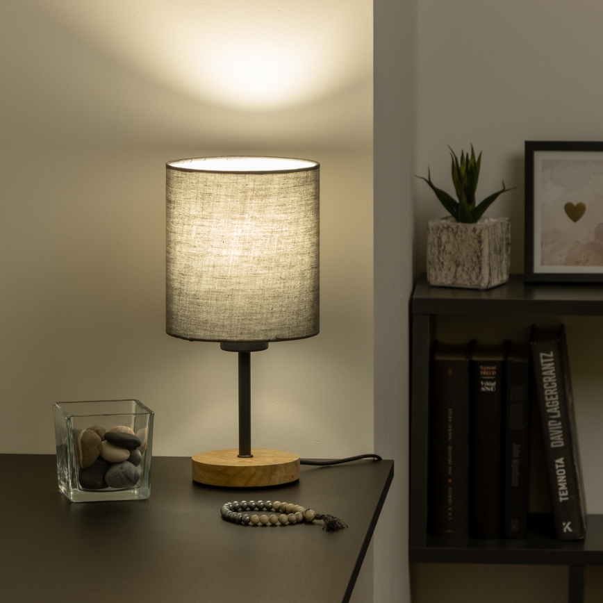 Brilagi - Galda lampa NUBILA WOOD 1xE27/25W/230V ozols/antracīta