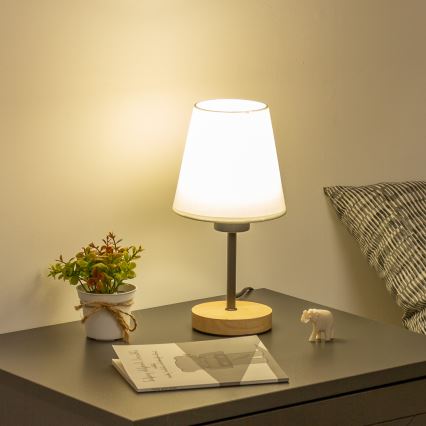 Brilagi - Galda lampa NUBILA WOOD 1xE27/25W/230V ozols/balta