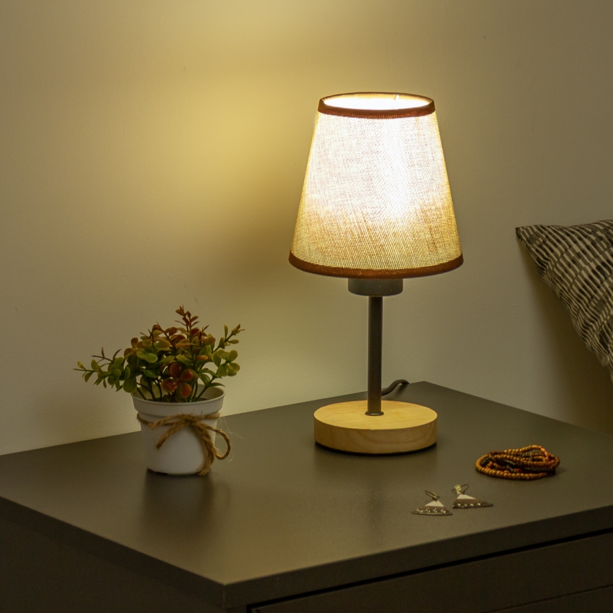 Brilagi - Galda lampa NUBILA WOOD 1xE27/25W/230V ozols/brūna