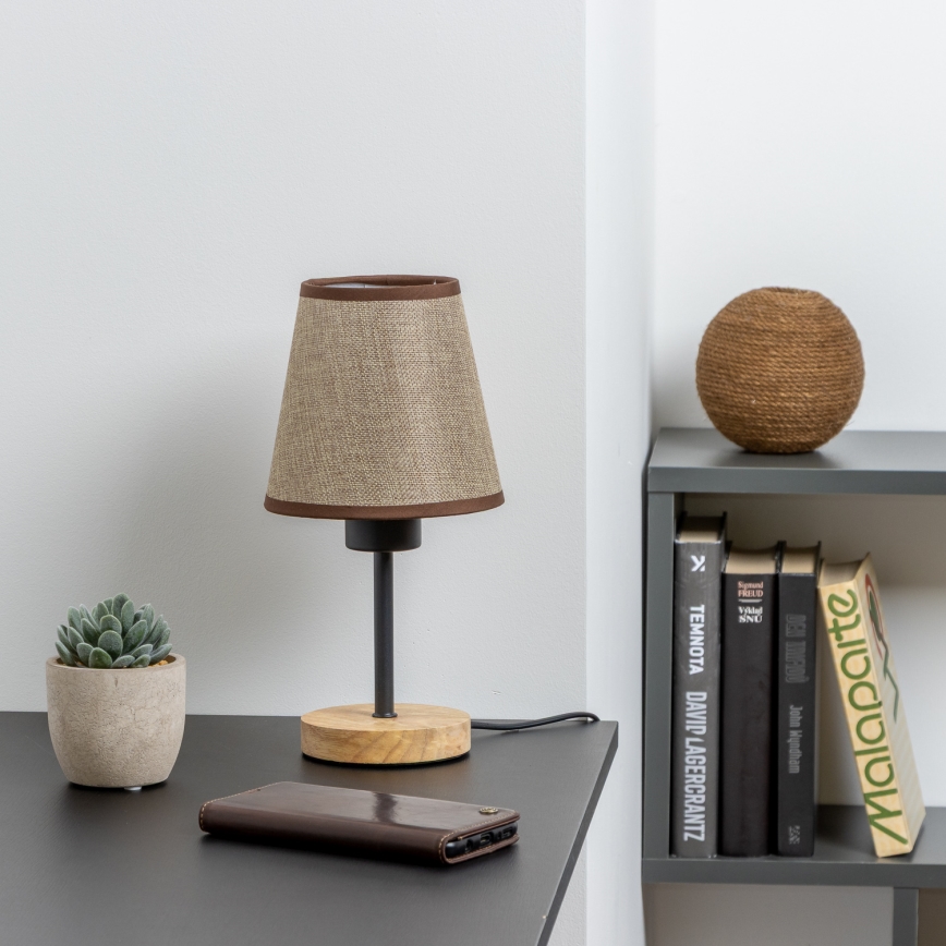 Brilagi - Galda lampa NUBILA WOOD 1xE27/25W/230V ozols/brūna