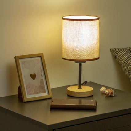 Brilagi - Galda lampa NUBILA WOOD 1xE27/25W/230V ozols/brūna