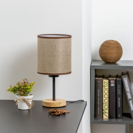 Brilagi - Galda lampa NUBILA WOOD 1xE27/25W/230V ozols/brūna