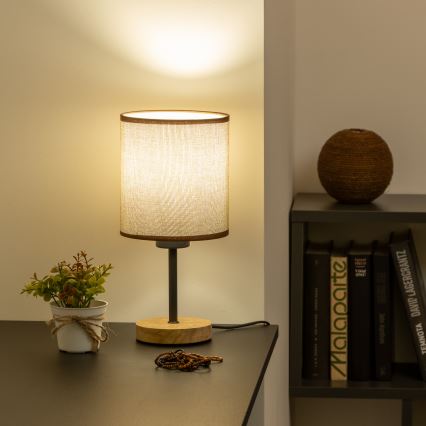 Brilagi - Galda lampa NUBILA WOOD 1xE27/25W/230V ozols/brūna