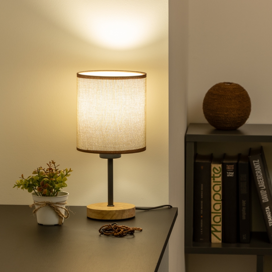 Brilagi - Galda lampa NUBILA WOOD 1xE27/25W/230V ozols/brūna