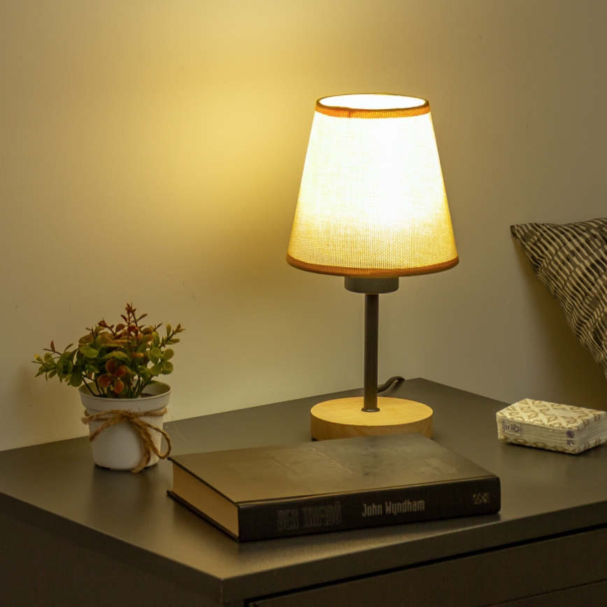 Brilagi - Galda lampa NUBILA WOOD 1xE27/25W/230V ozols/gaiši brūna