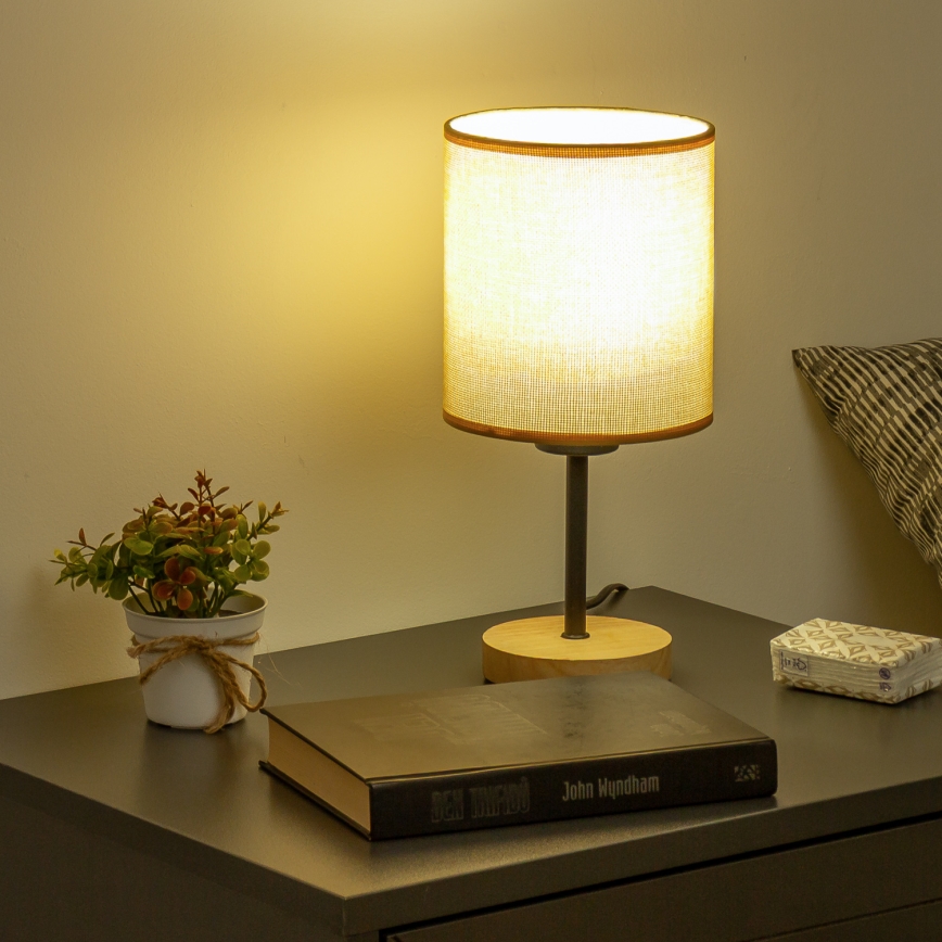 Brilagi - Galda lampa NUBILA WOOD 1xE27/25W/230V ozols/gaiši brūna