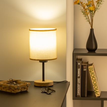Brilagi - Galda lampa NUBILA WOOD 1xE27/25W/230V ozols/gaiši brūna