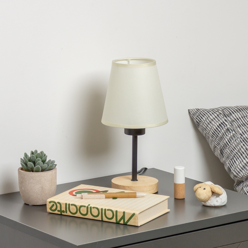 Brilagi - Galda lampa NUBILA WOOD 1xE27/25W/230V ozols/krēmkrāsa