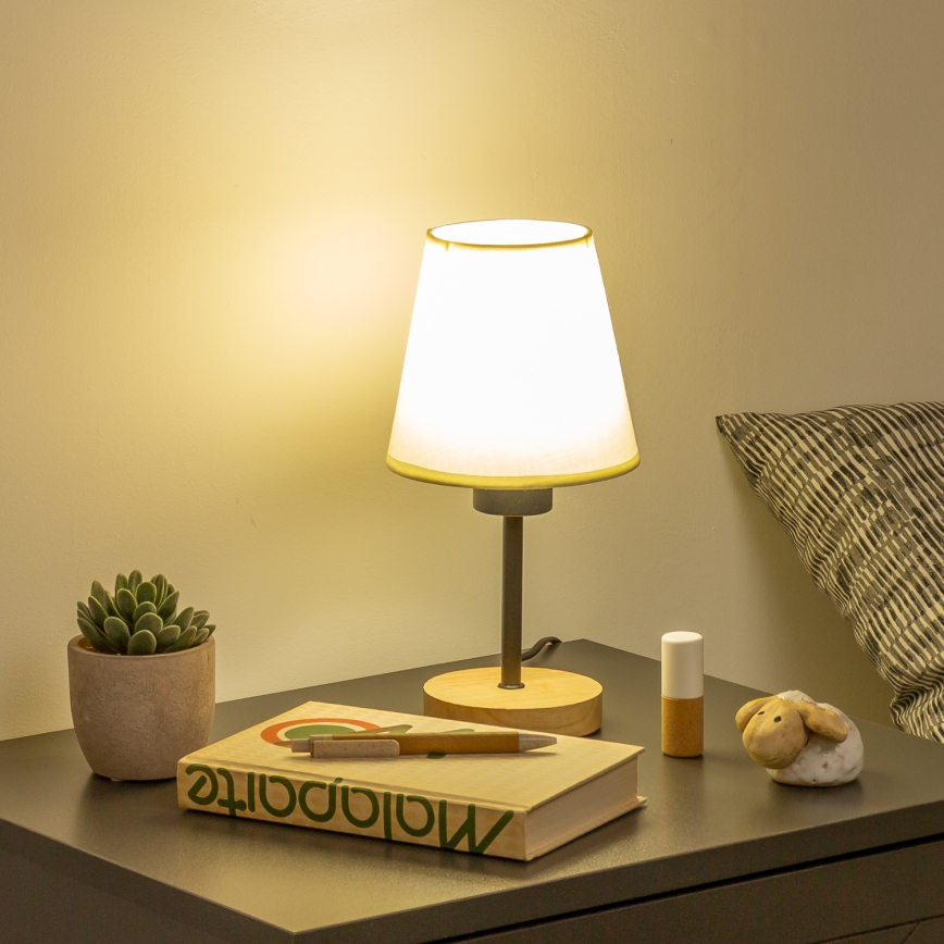 Brilagi - Galda lampa NUBILA WOOD 1xE27/25W/230V ozols/krēmkrāsa