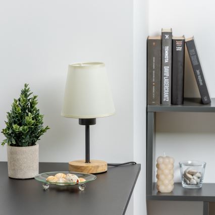 Brilagi - Galda lampa NUBILA WOOD 1xE27/25W/230V ozols/krēmkrāsa