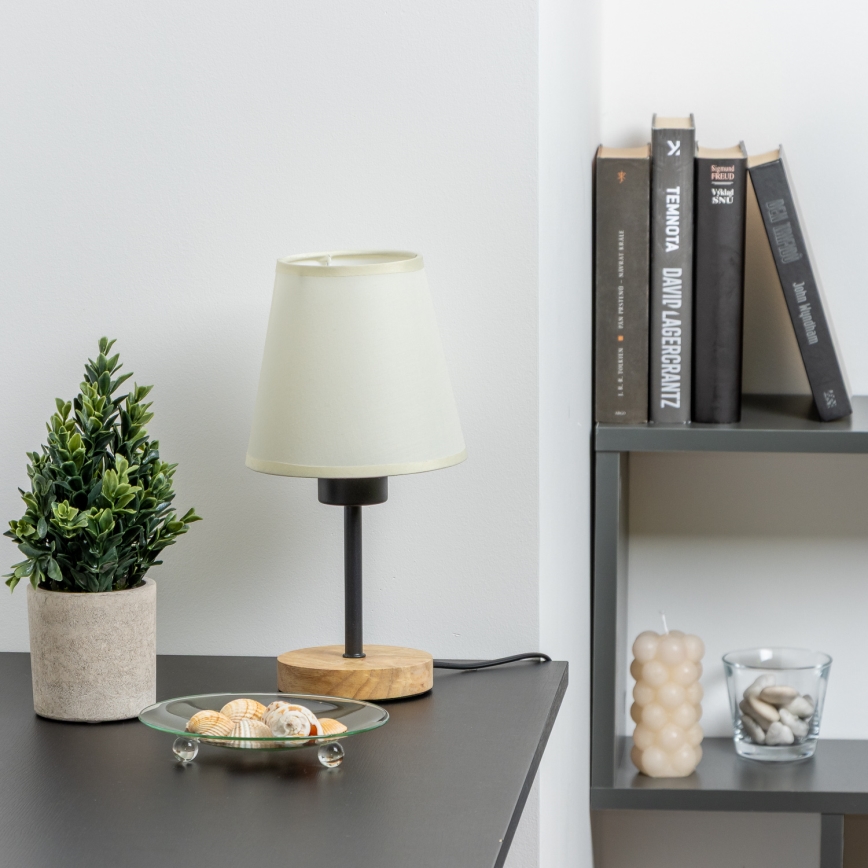 Brilagi - Galda lampa NUBILA WOOD 1xE27/25W/230V ozols/krēmkrāsa