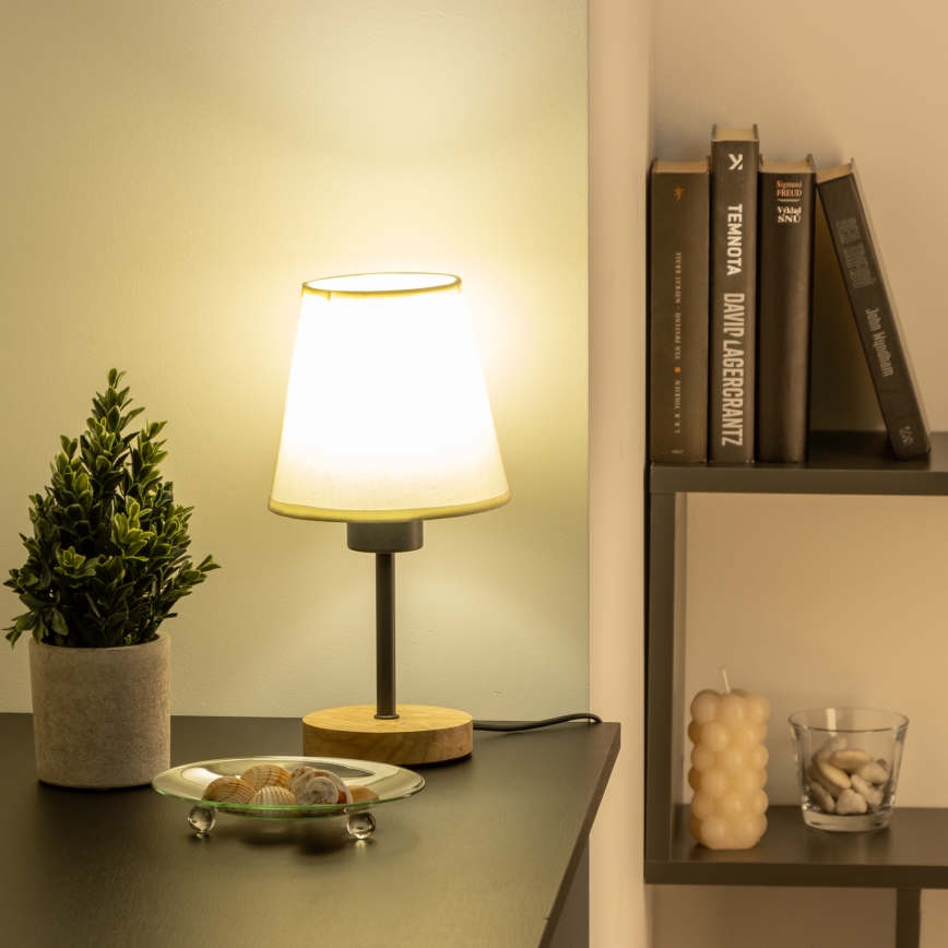 Brilagi - Galda lampa NUBILA WOOD 1xE27/25W/230V ozols/krēmkrāsa