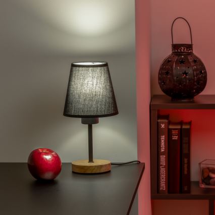 Brilagi - Galda lampa NUBILA WOOD 1xE27/25W/230V ozols/melna