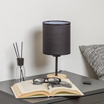 Brilagi - Galda lampa NUBILA WOOD 1xE27/25W/230V ozols/melna