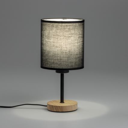 Brilagi - Galda lampa NUBILA WOOD 1xE27/25W/230V ozols/melna