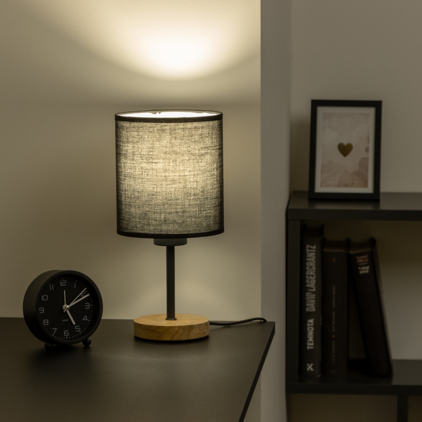 Brilagi - Galda lampa NUBILA WOOD 1xE27/25W/230V ozols/melna