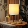 Brilagi - Galda lampa NUBILA WOOD 1xE27/25W/230V ozols/melna/krēmkrāsa