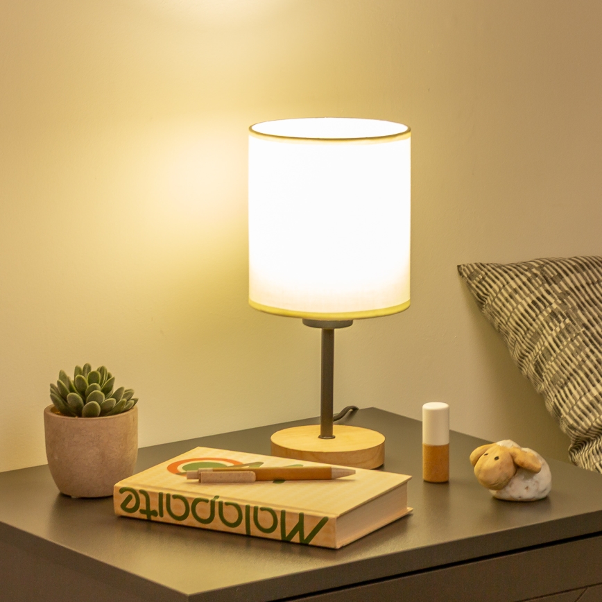 Brilagi - Galda lampa NUBILA WOOD 1xE27/25W/230V ozols/melna/krēmkrāsa