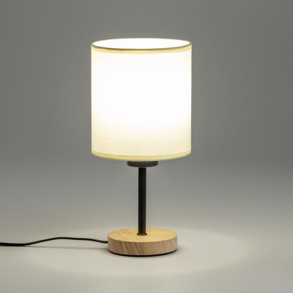 Brilagi - Galda lampa NUBILA WOOD 1xE27/25W/230V ozols/melna/krēmkrāsa