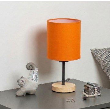 Brilagi - Galda lampa NUBILA WOOD 1xE27/25W/230V ozols/melns/oranžs