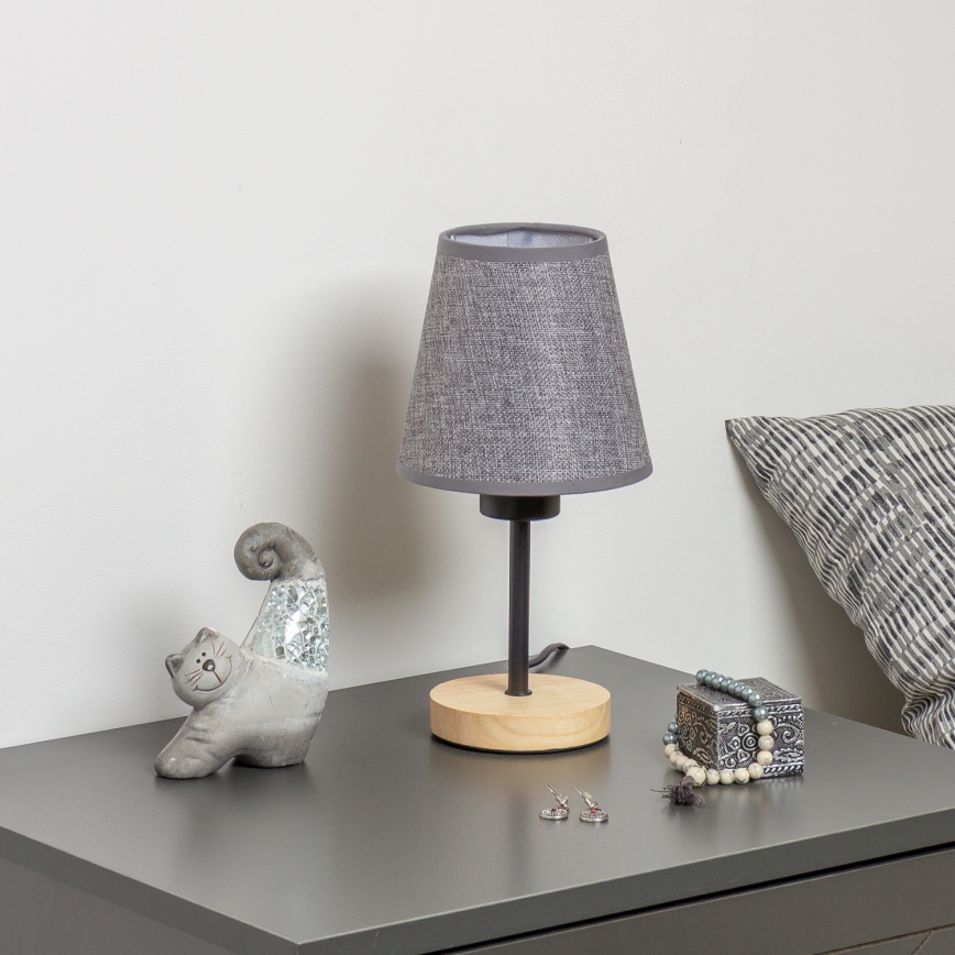 Brilagi - Galda lampa NUBILA WOOD 1xE27/25W/230V ozols/pelēka