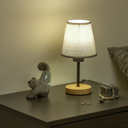 Brilagi - Galda lampa NUBILA WOOD 1xE27/25W/230V ozols/pelēka