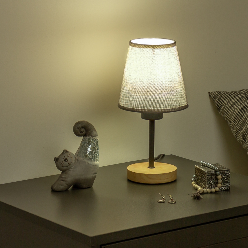Brilagi - Galda lampa NUBILA WOOD 1xE27/25W/230V ozols/pelēka