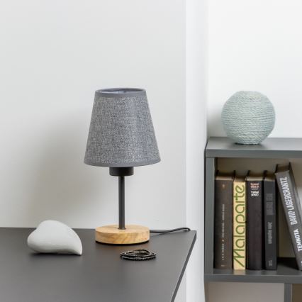 Brilagi - Galda lampa NUBILA WOOD 1xE27/25W/230V ozols/pelēka