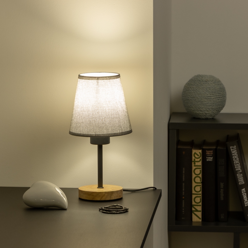 Brilagi - Galda lampa NUBILA WOOD 1xE27/25W/230V ozols/pelēka