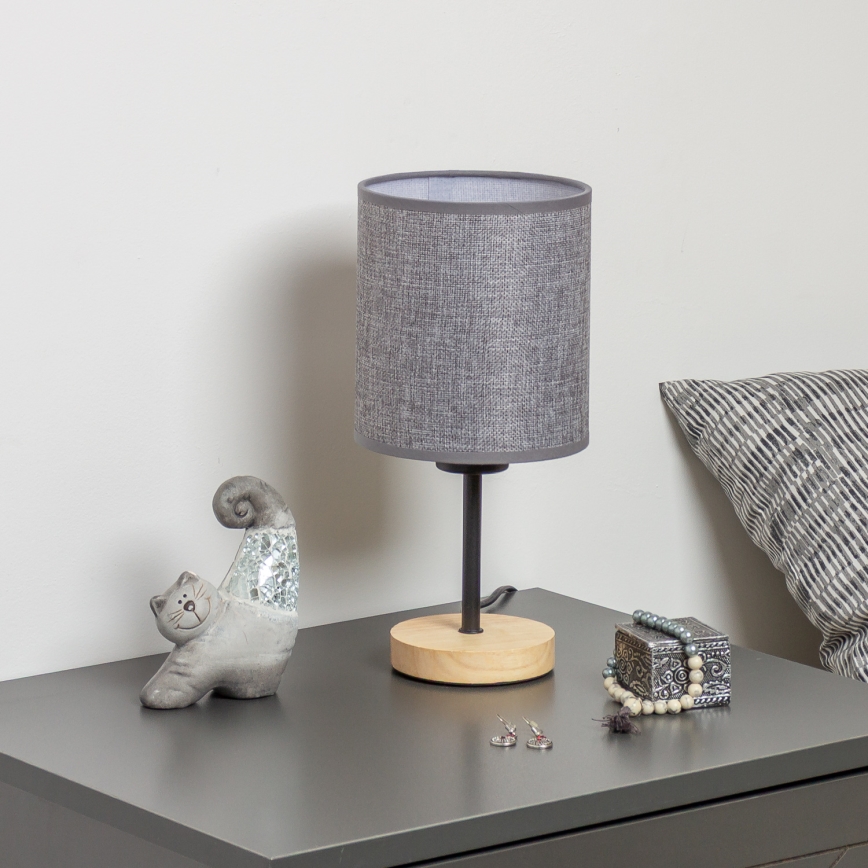 Brilagi - Galda lampa NUBILA WOOD 1xE27/25W/230V ozols/pelēka