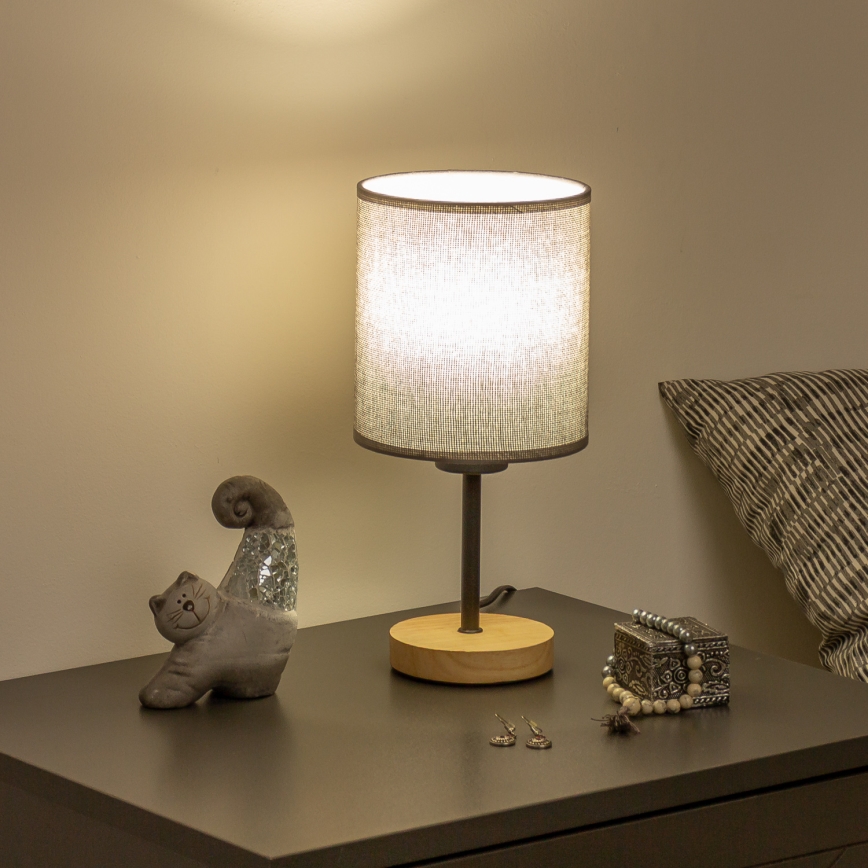 Brilagi - Galda lampa NUBILA WOOD 1xE27/25W/230V ozols/pelēka