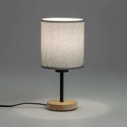 Brilagi - Galda lampa NUBILA WOOD 1xE27/25W/230V ozols/pelēka