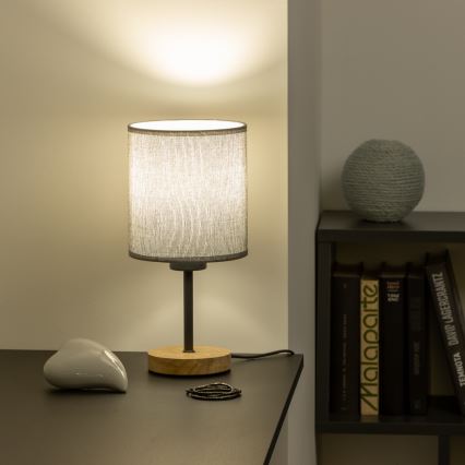 Brilagi - Galda lampa NUBILA WOOD 1xE27/25W/230V ozols/pelēka