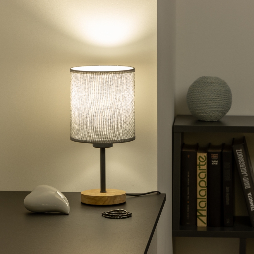Brilagi - Galda lampa NUBILA WOOD 1xE27/25W/230V ozols/pelēka